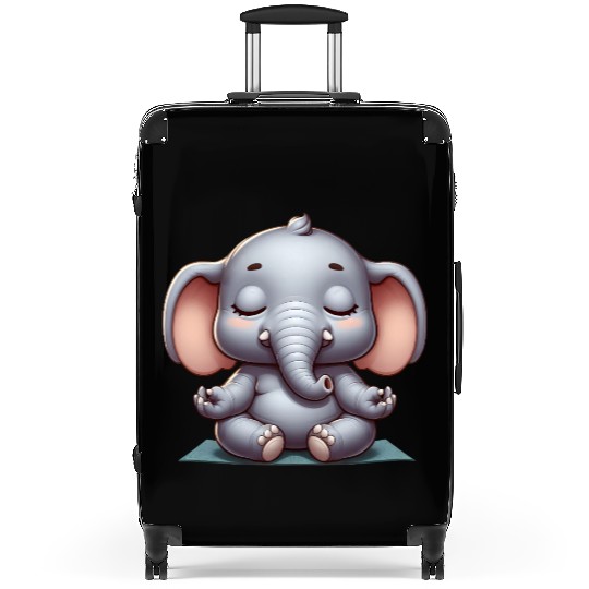 Cute elephant yoga meditation relaxation peace Suitcases