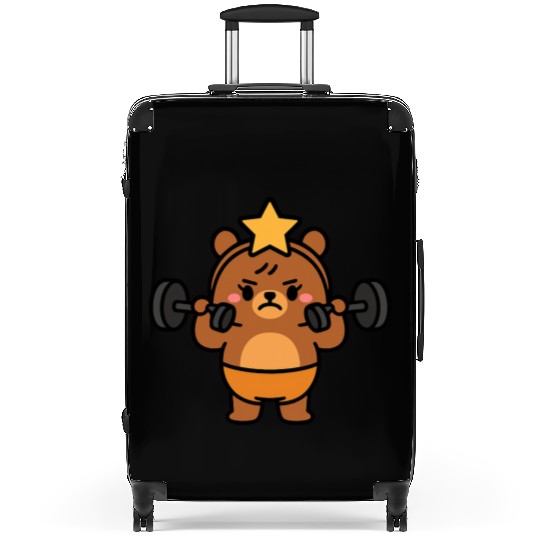 Built Different Bear Quirky Workout Character Suitcases