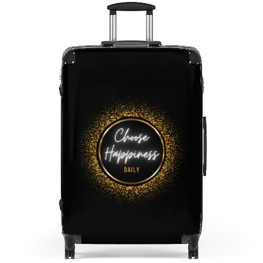 Choose Happiness Quote Design - Gold Luxury Gift Suitcases