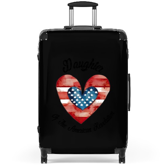 Daughter Of The American Revolution USA heart Suitcases