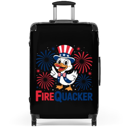 Womens Duck Firequacker Patriotic Fourth of July I Suitcases