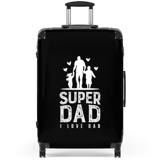 Black White Simple Super Dad Suitcases 1