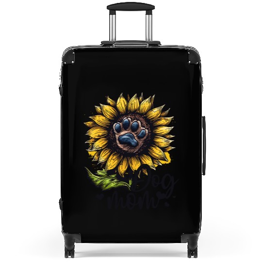 Dog Mom Sunflower Dog Lover Suitcases