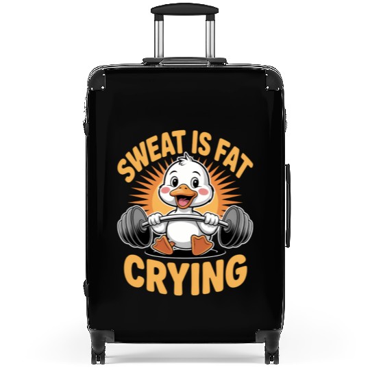 Sweat Is Fat Crying Fitness Gym Workout Bodybui Suitcases