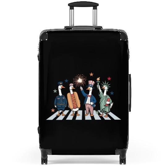 Patriotic Goose 4th of July Silly Goose Suitcases