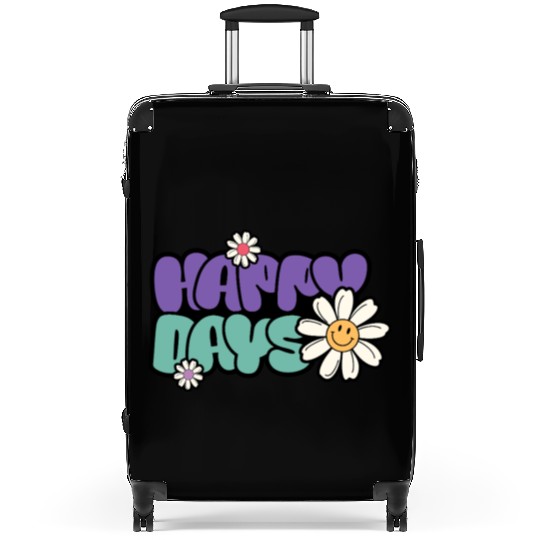 Happy Days | Groovy Retro Daisy Flower Suitcases