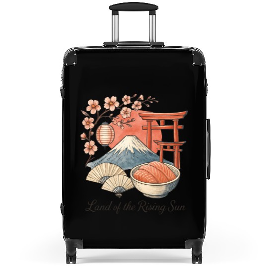 Japan Culture - Mount Fuji & Sakura Vintage Art Suitcases