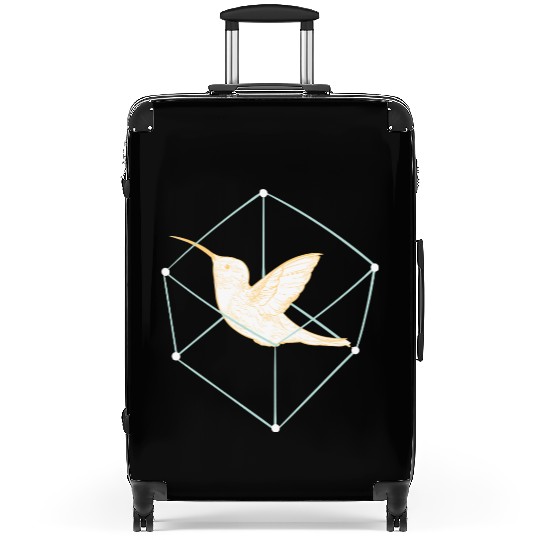 Free Spirit Bird in Geometric Cube Suitcases
