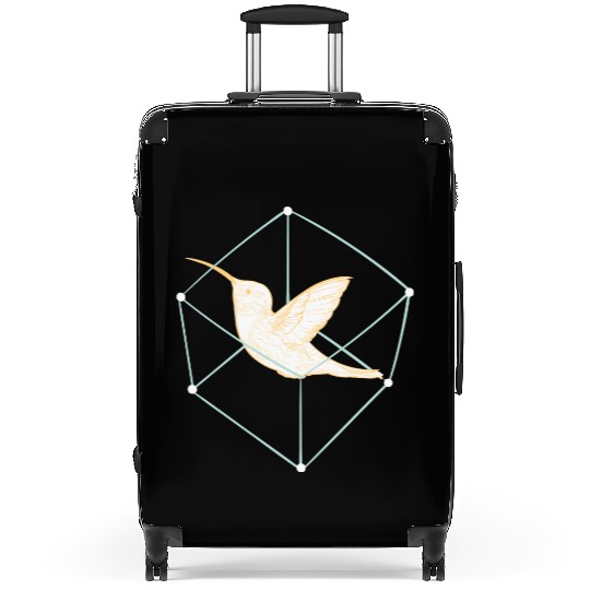 Free Spirit Bird in Geometric Cube Suitcases