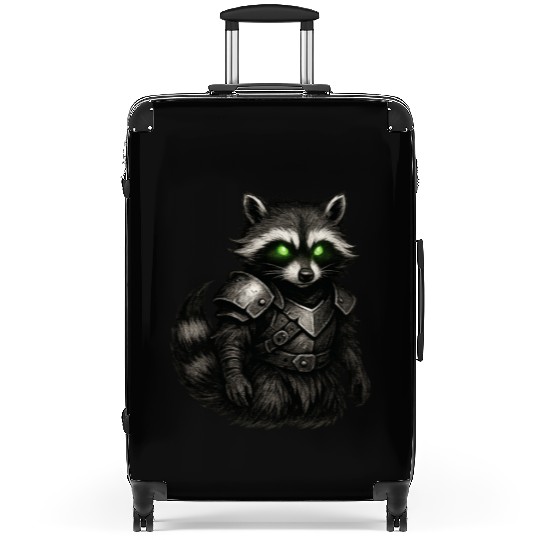 Armored Forest Raccoon – Glowing-Eyed Fantasy Ward Suitcases