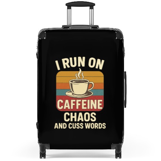 Caffeine Chaos Retro Design Suitcases
