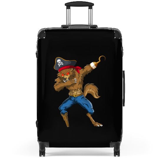 Dabbing Werewolf Pirate Halloween Pirate Suitcases