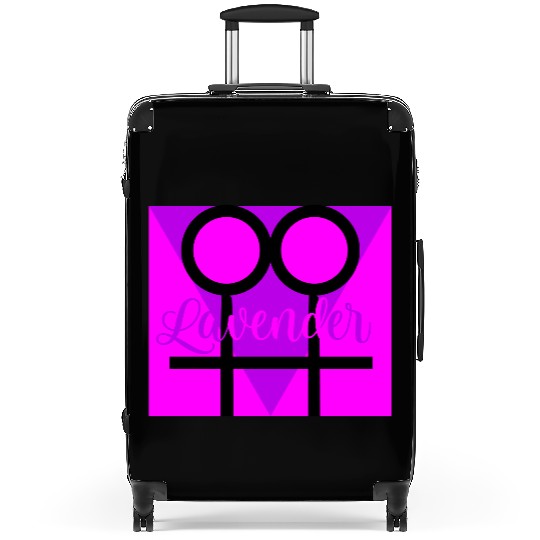 Women Symbol with Lavender Triangle Suitcases