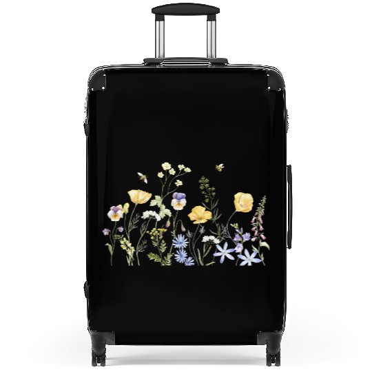 "Wildflower Garden Botanical Illustration - Nature Suitcases