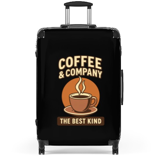 Vintage Coffee Logo with Warm Earth Tones Suitcases