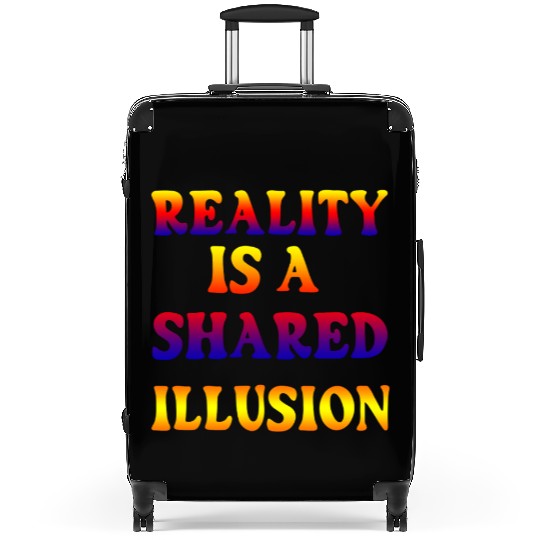 Vivid Psychedelic Illusion Text Suitcases