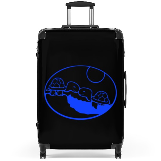 2 turtles beach couple love kissing sea sun water Suitcases