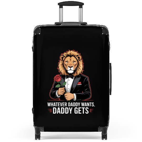 Whatever Daddy Wants Gets Werewolf Tuxedo Rose Suitcases