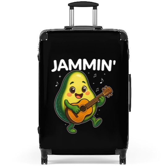 Jammin' Funny Cute Kawaii Avocado Playing Guitar Suitcases