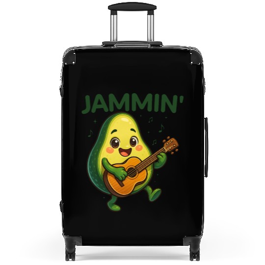 Jammin' Funny Cute Kawaii Avocado Playing Guitar Suitcases