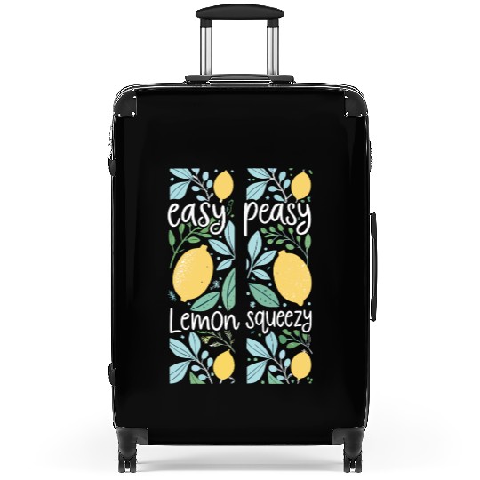 Easy Peasy Lemon Squeezy Cute Lemon Art Suitcases