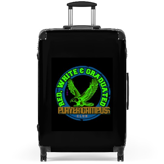 flying hawk emblem Suitcases
