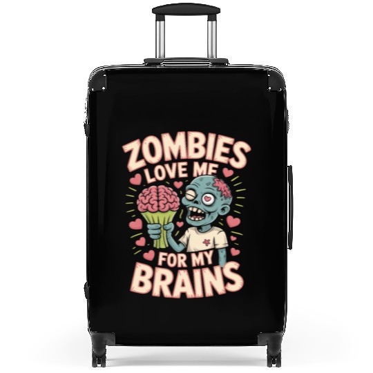 Zombies Love Me for My Brains Halloween Suitcases
