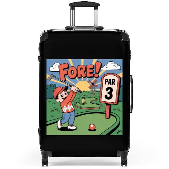 Mini Golf Retro Cartoon on Champion Unisex Suitcases