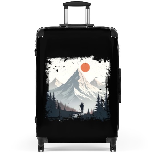 Serene Mountain Wilderness Scene Suitcases