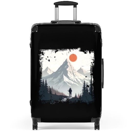Serene Mountain Wilderness Scene Suitcases