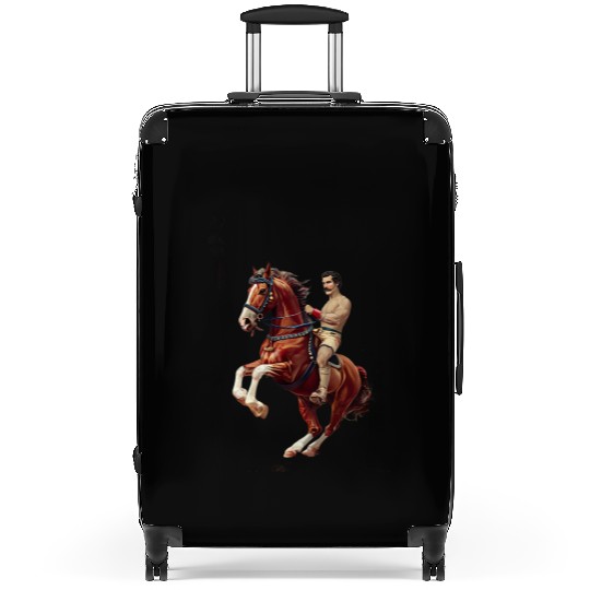 Wild West Glory – Vintage Mustached Cowboy on Rear Suitcases