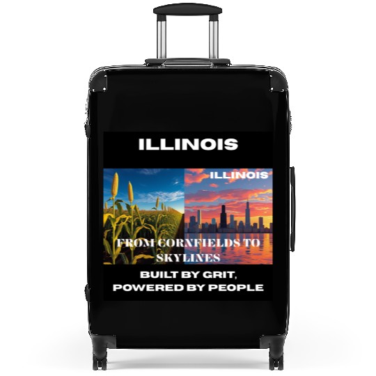 Illinois Midwest Mosaic Art Suitcases