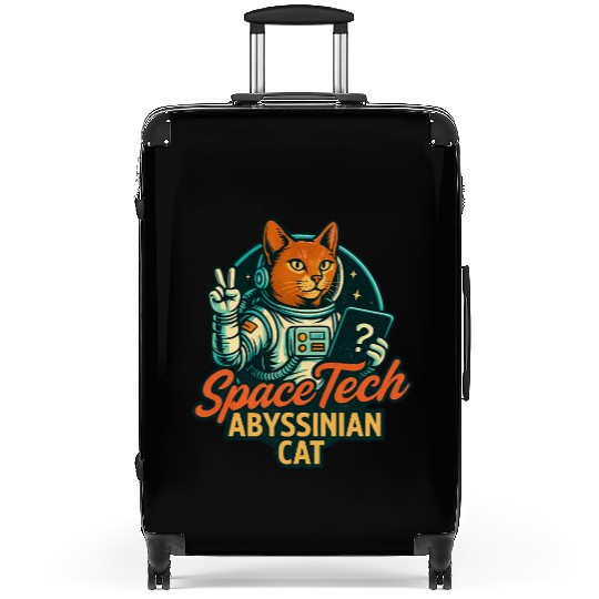 Abyssinian Cat in Space Tech Style Suitcases