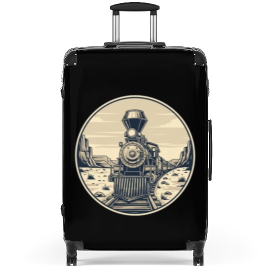 Vintage Western Steam Train Badge Suitcases