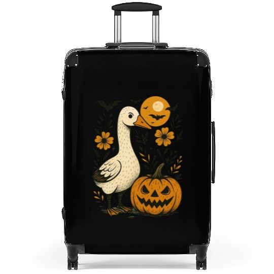 Goose Halloween Fall Silly Goose Boho Flower Suitcases