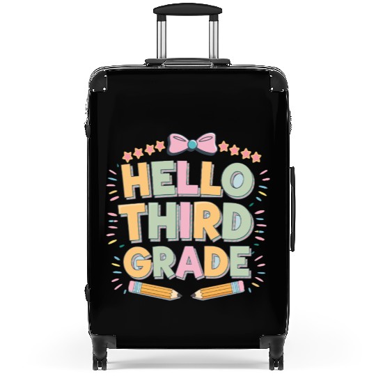 Hello Third Grade Funny for Back to School teacher Suitcases