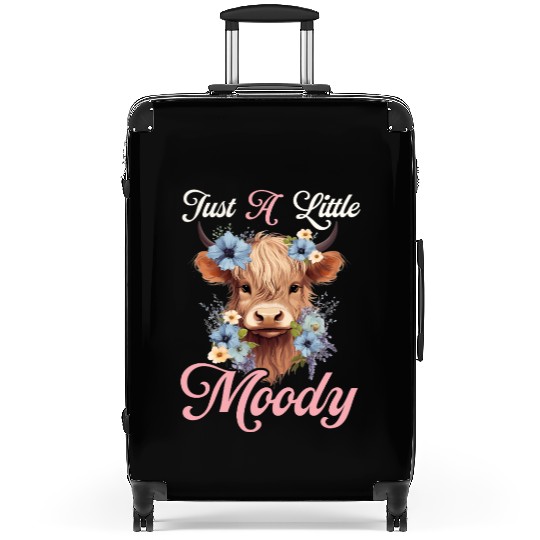 Highland Cow Just A Little Moody Funny Farm Farmer Suitcases