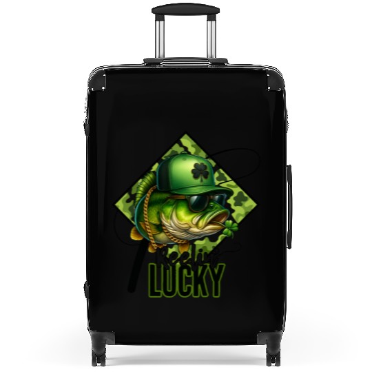 Reelin' Lucky Bass Fish Suitcases