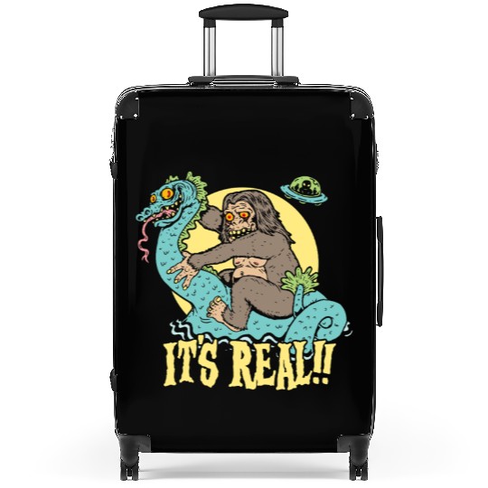 Bigfoot Rides Nessie UFO Cryptid Monster Mayhem Suitcases