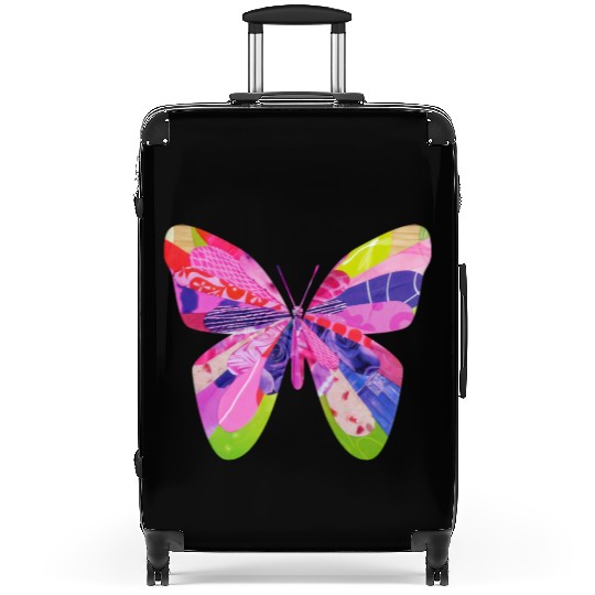 Butterfly design unique collage bug art garden Suitcases
