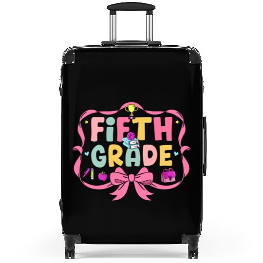 Preppy Back To School 5th Grade Coquette Bow Girls Suitcases
