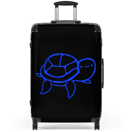Water turtle child cute swims happy drawing Comic Suitcases