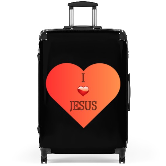 I Love Jesus Heart Design Suitcases