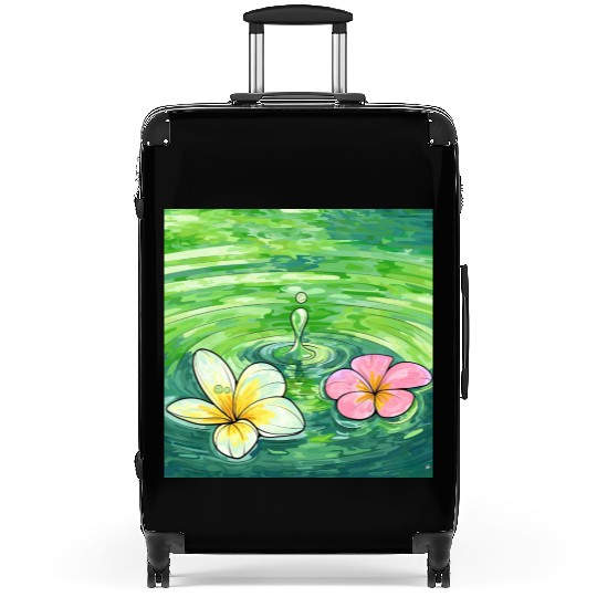 Serene Water Lilies Watercolor Design Suitcases
