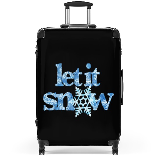 LET IT SNOW blue snowflakes winter wonderland xmas Suitcases