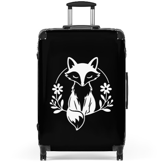 Whimsical Fox Floral Embrace Suitcases