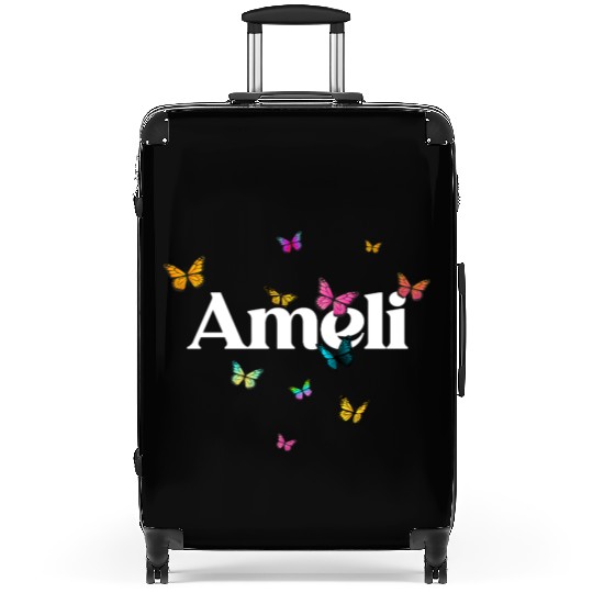 AMELI - beautiful girl name with cute butterflies Suitcases