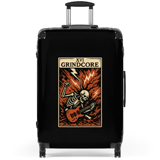 Grindcore Tarot Card – Explosive Skeleton Shred Suitcases