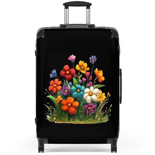 Vibrant Spring Blossom Garden Design Suitcases