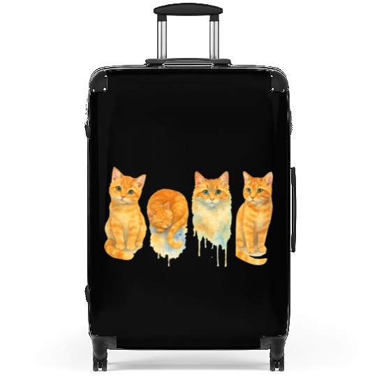 Watercolor Orange Cats Art Suitcases